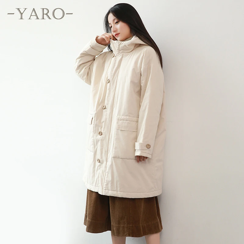

Free shipping Plus-size winter new cotton-padded jacket for women a mid-length hooded coat with a large pocket for women