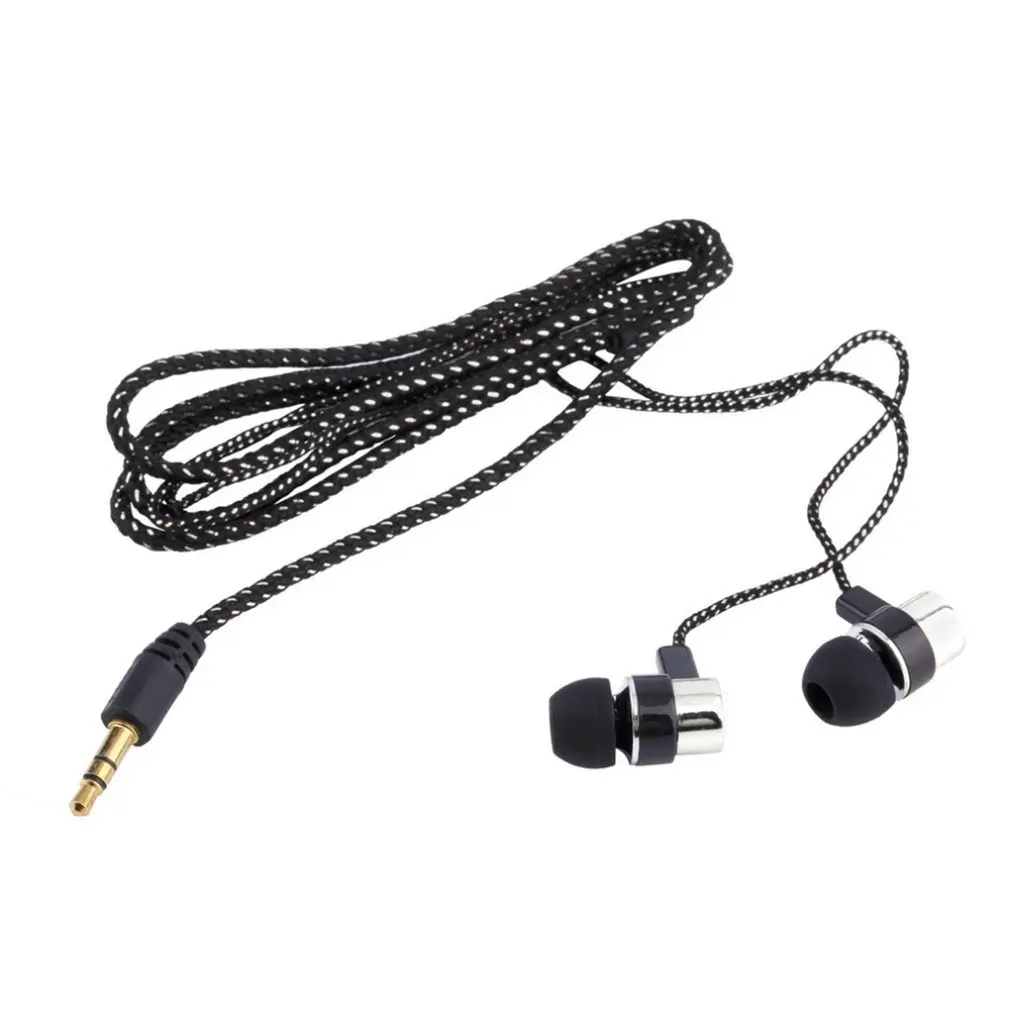 Наушники плетеные проводки супер бас в ухо музыкальные наушники HIFI стерео