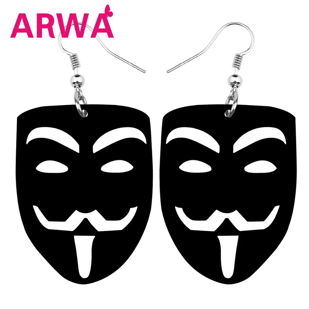 

ARWA Acrylic Halloween Big Anime Gentleman Mask Earrings Drop Dangle Party Festival Decoration Gift Teen Girl Women Hot 2019 New
