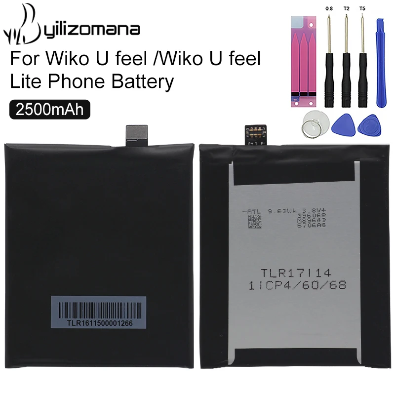 YILIZOMANA оригинальный сменный аккумулятор для смартфона 2500 мАч Wiko U feel/Wiko feel Lite литий