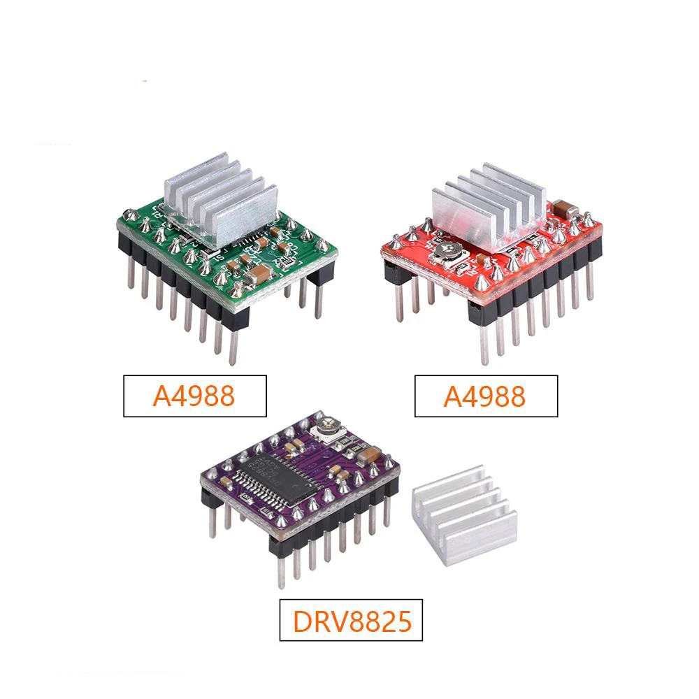 4 шт./лот StepStick DRV8825 A4988 Драйвер шагового двигателя с теплоотводом Reprap 4-слойные PCB пандусы заменить A4988 Драйвер