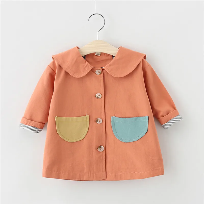 Детские весенние пальто; коллекция года; Осенняя верхняя одежда для новорожденных; модная куртка для малышей; одежда; ветровка для маленьких девочек - Цвет: orange