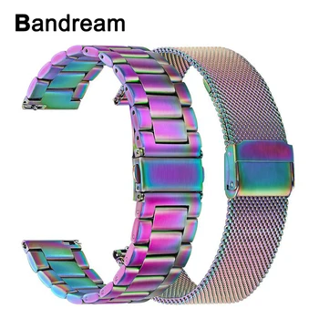 

2PC Mesh & Soild Stainless Steel Watchband 20mm for Samsung Galaxy Watch 42mm / Active / Active 2 40mm 44mm Women men Band Strap