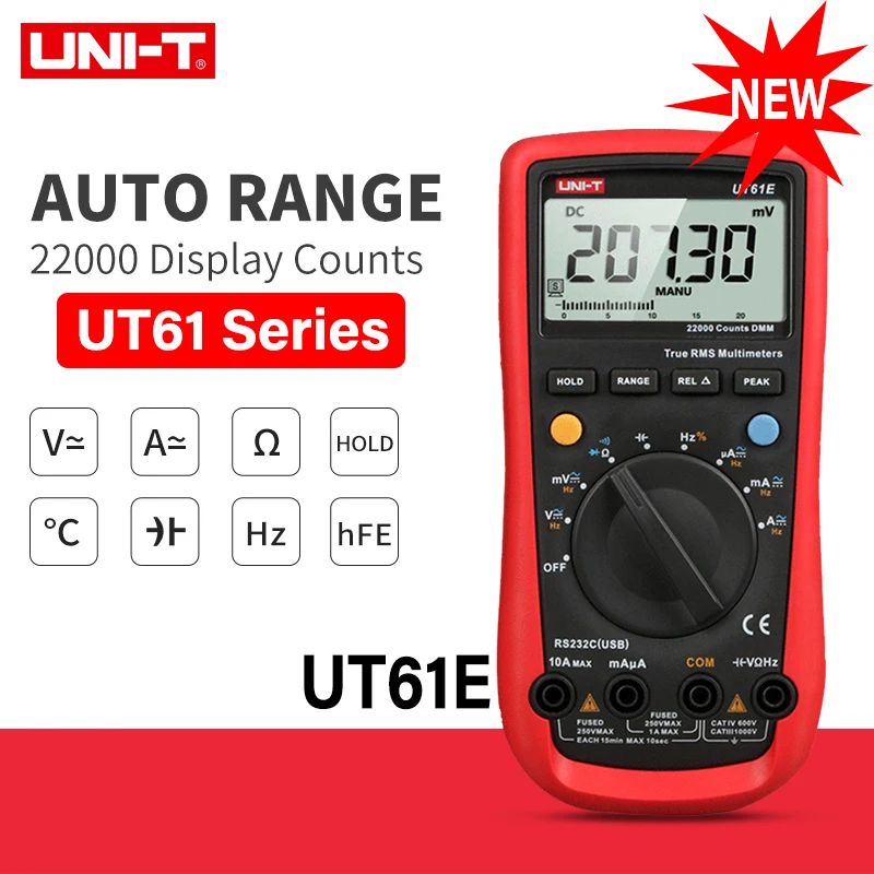UNI T UT 61A UT61B UT61C UT61D UT61E авто ручной начиная Современный цифровой мультиметр AC DC