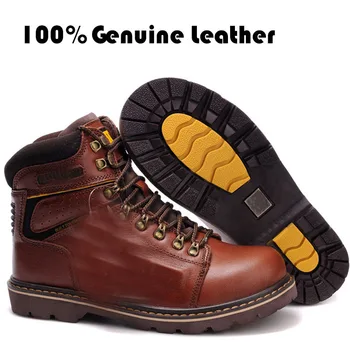 

Genuine Leather Motorcycle Boots men leather neutral style fashion work shoes lover Martin boots military boots ankle boots 47