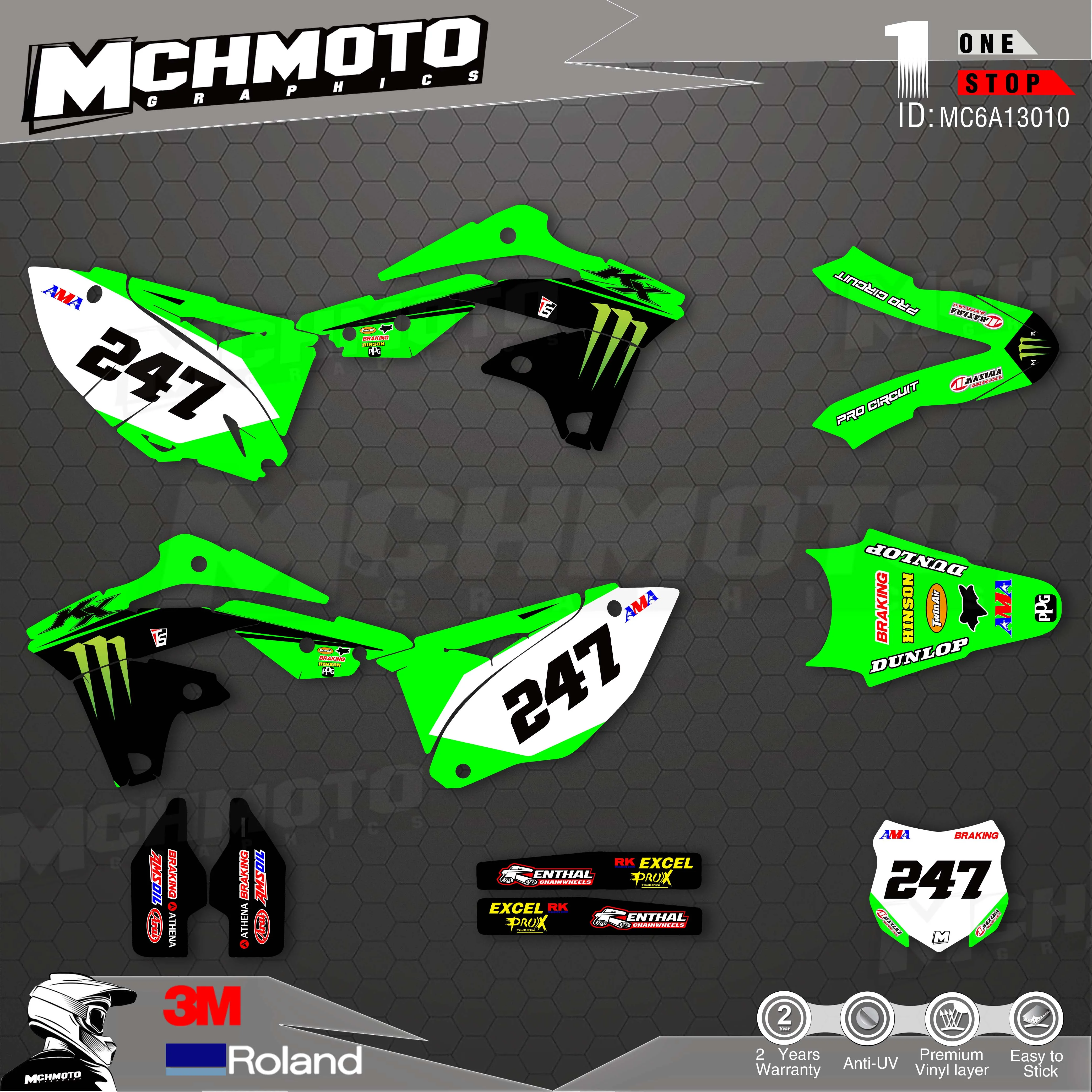 

Customized Team Graphics Backgrounds Decals 3M Custom Stickers For 13-16KXF250