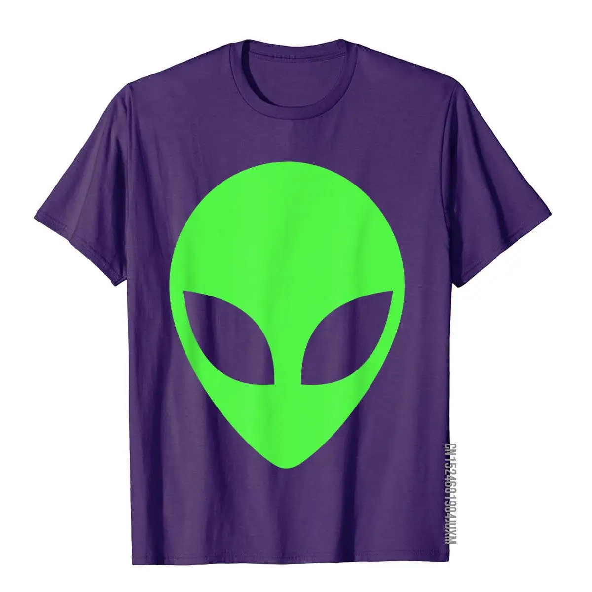 Green Alien Head 90's Style Funny Alien T-Shirt__97A3651purple