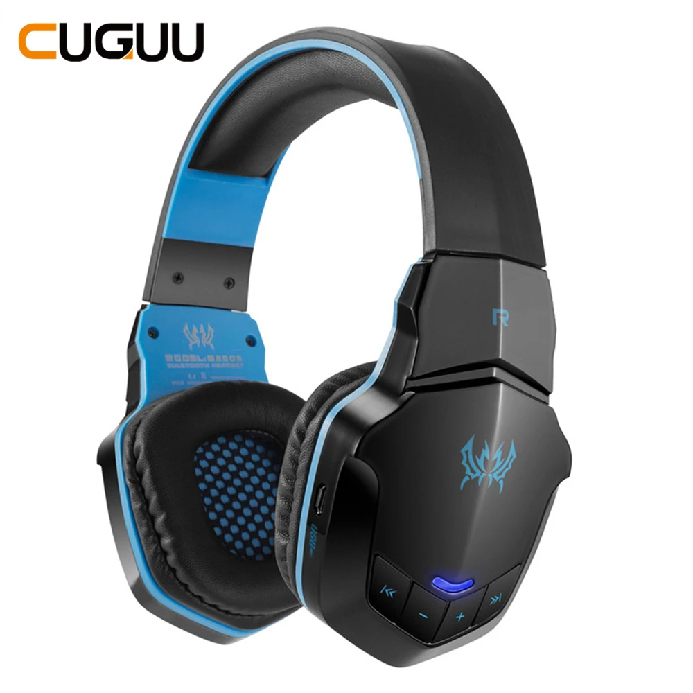 Black-Blue B3505 Беспроводные наушники с микрофоном, Накладные наушники, стерео гарнитура Bluetooth, глубокий бас, Hi-Fi, игровые наушники для геймера, для телефона BT4.1 - Цвет: Black-Blue