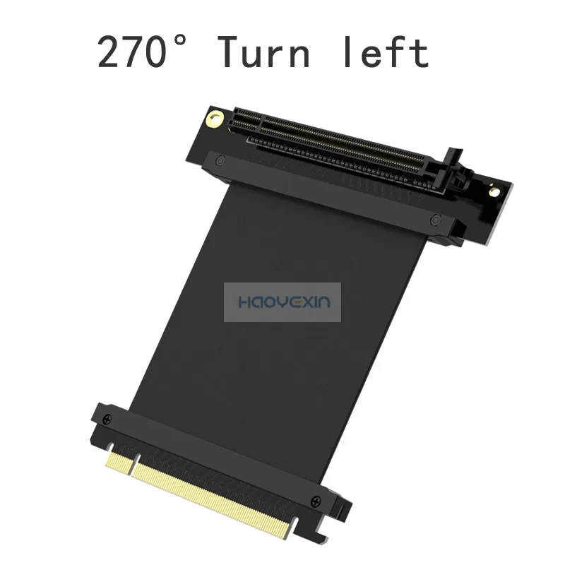 Turn left PCI Express 16x Flexible Cable Card High Speed Extension Port Adapter  Card 1 Slot PCIe 3.0 X16 Riser For Mining Miner