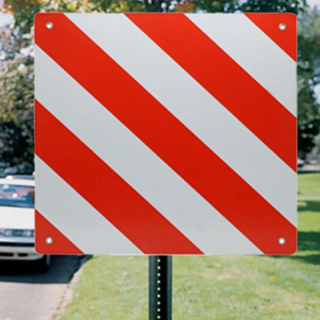 Sign Reflective Sign Red White for Rear Carrier and Bike Rack 50 x 50 cm Safety Hazard Sign Cars Tripod Folded Stop Sign