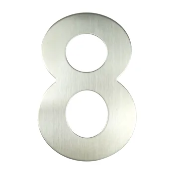

15cm House Number Sign #8 Huisnummer Outdoor Silver 6 inch.Door Numbers Plate Home Address Signage Numeros Casa Exterior Big