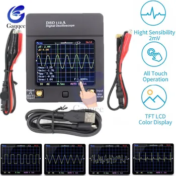 

DSO112A 8 Bit TFT Mini Digital Oscilloscope LCD Touch Screen Portable USB Oscilloscope Interface frequency Tester 2MHz 5Msps