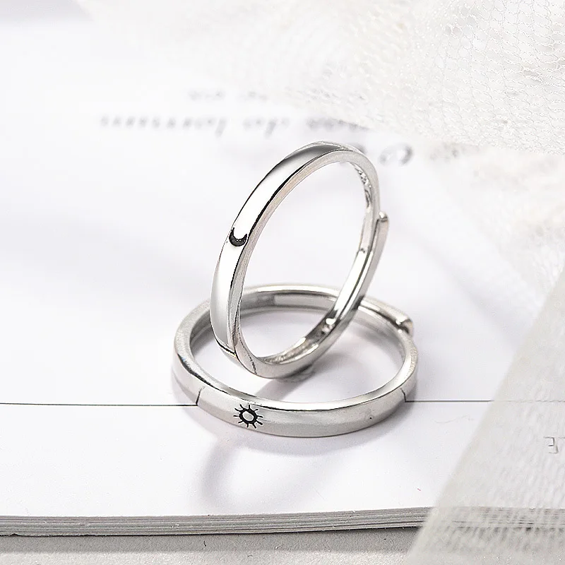 2020 подарок на день Святого Валентина серебряное кольцо простой стиль луна солнце