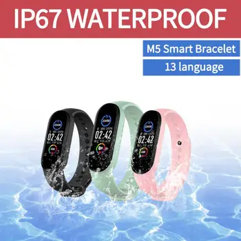 

M5 Smart Band Color IPS Screen Fitness Pedometer Sport Smart Bracelet Blood Pressure Wristband Walk Step Counter Men Women Watch