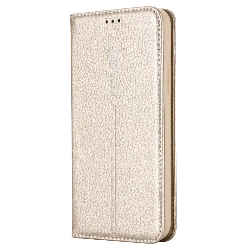 Роскошный бренд GEBEI кожаный флип уникальный магнитный чехол для iphone 6 7 8 8Plus 11 11Pro 11Promax X XS XR XSMax KS0415 - Цвет: golden
