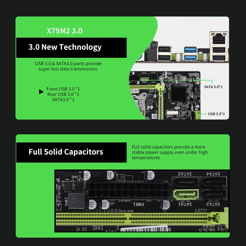 X79M2 3,0 LGA 2011 материнская плата 1000 Мбит сетевой карты SATA3.0 USB3.0 DDR3 двухканальная память M-ATX настольная материнаская плата PS/2