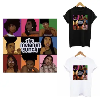 

Friends Black Girl Thermal Iron-on Transfer Sticker Beauty African Gril Patches For Clothes DIY Washable T-shirt Heat Transfer