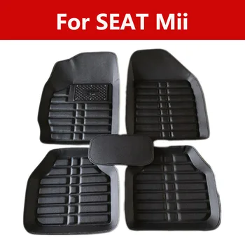 

5pcs Car Floor Mats Auto Anti-Slip Mat Black Mats All Weather Mat For Seat Mii Full Protection Car Accessories
