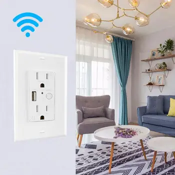 

Smart Socket Countdown Convenient 2.4GHz WIFI Voice Divided Control Home US Plug General Wall Outlet 16A Accessories