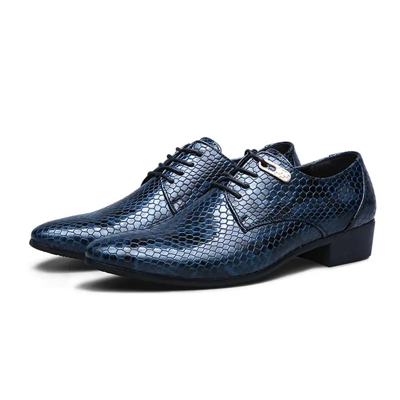 QWEDF/Новые мужские оксфорды из змеиной кожи; повседневные деловые туфли на шнуровке; брендовые Свадебные модельные туфли в горошек; большие размеры ZY-11