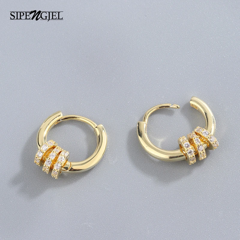 Fashion Micro Cz Small Round Circle Hoop Earrings Luxury Brand High Quality...