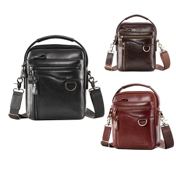 

PI UNCLE Men's Brand Leather Messenger Bag Casual Shoulder Bag Multifunctional Handbag Business Small Backpack