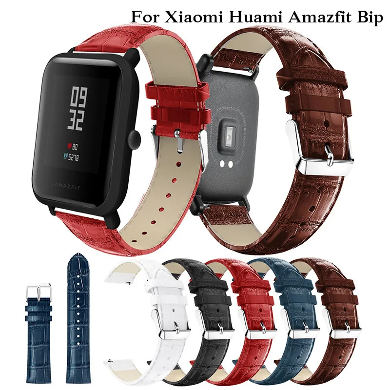 Ремешок кожаный для Xiaomi Huami Amazfit Bip BIT Lite Youth/ GTS браслет смарт-часов | Электроника
