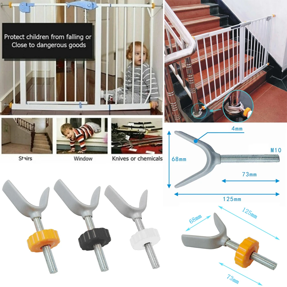 Baby Pet Safety Stairs Gate Y Shaped Screws/Bolts with Locking Nut Spare Part Accessories Kit Baby Safety Household Doorways baby safety gate