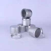 60ml Round Metal Aluminum Tin Containers Jars Cans With Window Screw Top Cans Cosmetic Sample Containers Candle Travel Tins Jars 2