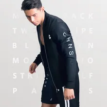 Мышцы Фитнес братья тонкий Тип для весны и осени Для мужчин спортивные Повседневное тренировки кардиган на молнии для девочек; Куртка Верхняя одежда