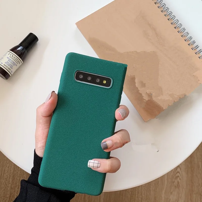 DCHZIUAN сосна зеленый матовый мягкий чехол для телефона для samsung Galaxy Note 10 8 9 S8 S9 S10 Plus чехол силиконовый однотонный чехол - Цвет: GREEN