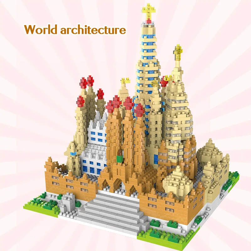 2741 шт. алмазные мини-блоки известная архитектура Sagrada семейная Алмазная церковная Модель Строительный блок кирпичи игрушка для детей Подарки