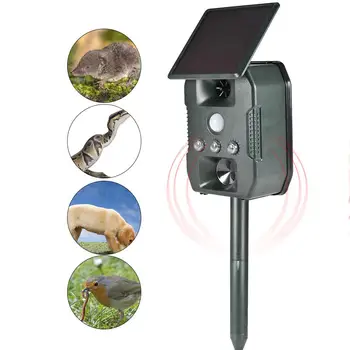 

Multi-function Animal Repeller Ultrasonic Waterproof LED Solar Driving Device Infrared Sensing For Garden Fields Fruit Trees