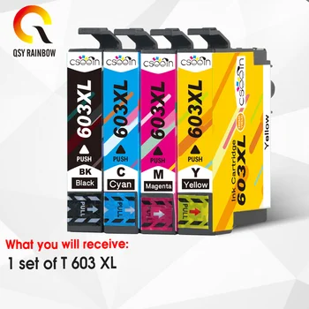 

QSYRAINBOW 4PK T603 XL 603 XL Ink Cartridge for Epson XP-2100 XP-2105 XP-3100 XP-3105 XP-4100 XP-4105 WF-2810 WF-2830 WF-2850