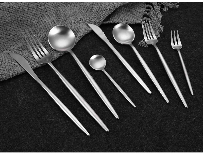 Столовая ложка, вилка, ножи 4 шт./компл. черные столовые приборы посуда 304 Нержавеющая сталь Western Кухня Еда свадебные посуда набор посуды