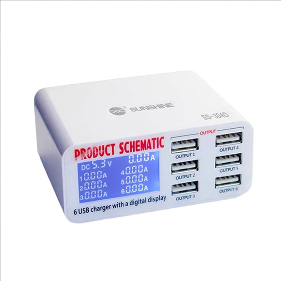 Зарядное устройство с 6 USB-портами универсальное быстрое зарядное SS-304D 5 в А