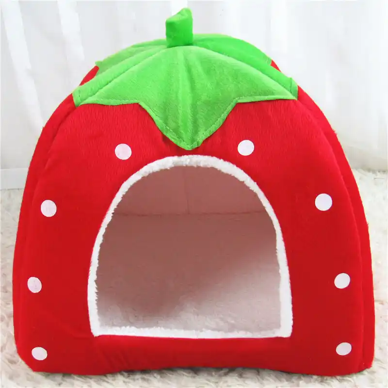 Spring Fever Small Big Animal Strawberry Guinea Pigs Rabbit Dog Cat Puppy Pet Fleece House Indoor Water Resistant Beds D Purple S Beds Furniture Dogs