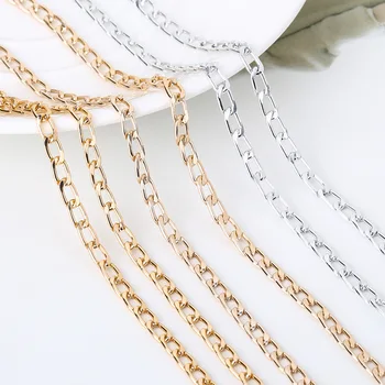 

10m/lot Gold Silver Color Aluminum Chains Loop Link Metal For Accessories Bracelet Necklace Cable Diy Jewelry Findings Wholesale