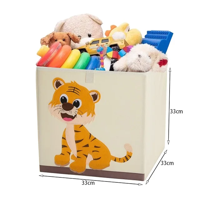 13 inch CLCROBD Foldable Animal Cube Storage Bins Fabric Toy Box/Chest/Organizer for Kids Nursery Elegant Giraffe 