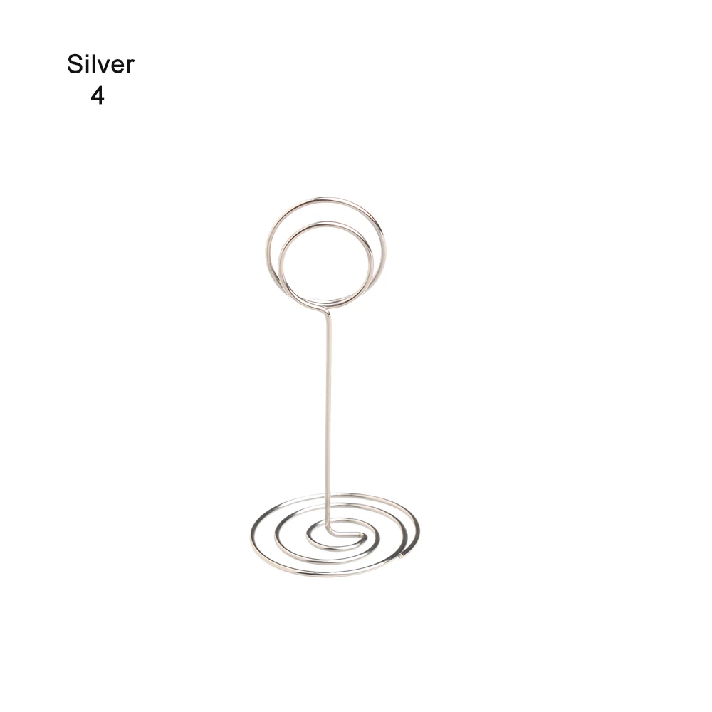 Sliver4 Металлический держатель для карт романтическое сердце фото клип стол номер стенд Свадебная вечеринка настольные украшения настольные аксессуары - Цвет: Sliver4
