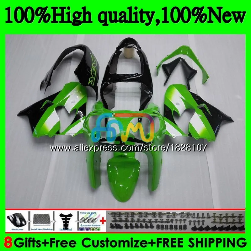 ZX900 комплект для KAWASAKI ZX900CC ZX9 R ZX 9R 9 R 900 900CC 30BS. 15 ZX-9R 2000 2001 цвета: зеленый, черный 2002 2003 ZX9R 00 01 02 03 обтекатель