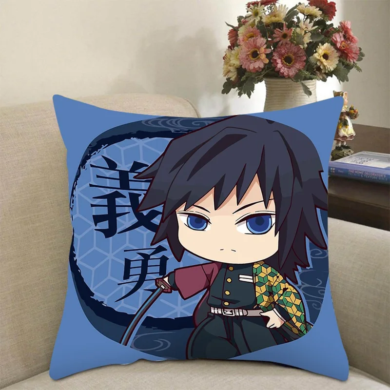 

Anime Manga Demon Slayer: Kimetsu no Silk Pillowcase Decorative Pillow Case Cover Customized Seat Cushion Bedding