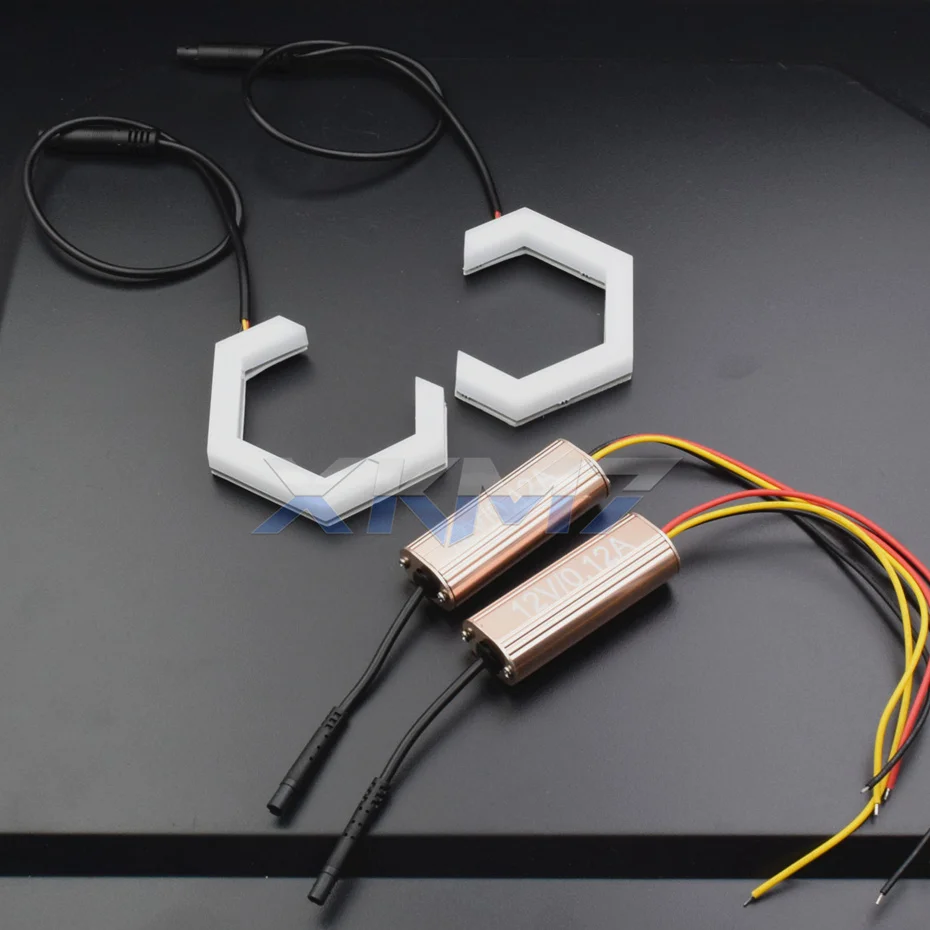 Angel Eyes Hex Halo Ring LED Daytime Running Lights White Yellow Turn Signal Lamp Cars Accessories Tuning DIY Style Cotton Cover