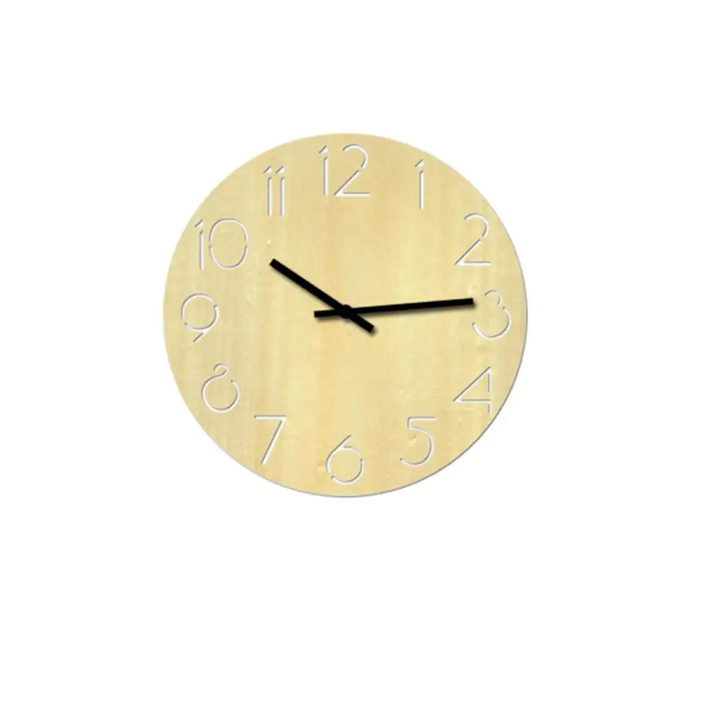 1 24CM Kitchen Wooden Living Room Fashion Wall DIY Watch Clock Digital Home Decor - Цвет: 1