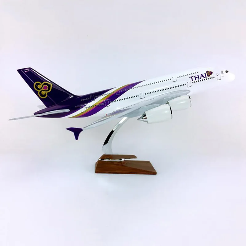45 см игрушечные модели самолетов Airbus A380-800 самолет тайская авиакомпания 1/133 шкив из пластикового сплава самолет с базой F дисплей коллективный