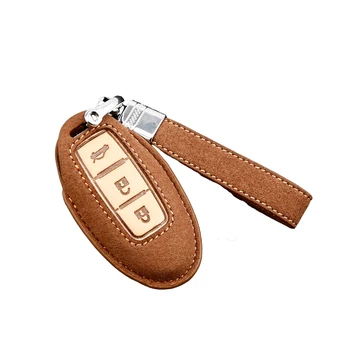 

Top Layer Car Key Case Cover Protective Key Shell Skin Bag For Nissan Duke MICRA QASHQAI JUKE X-Trail NAVARA