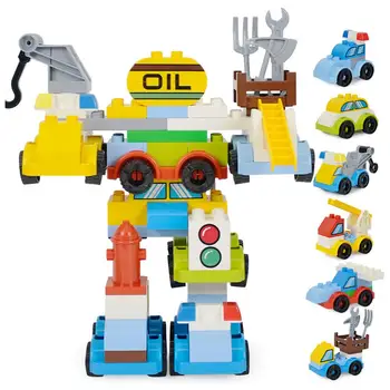 

6 In 1 Assembly Building Blocks Large Particle Robot Puzzles Children's Early Educational Toys For Imagination Improving