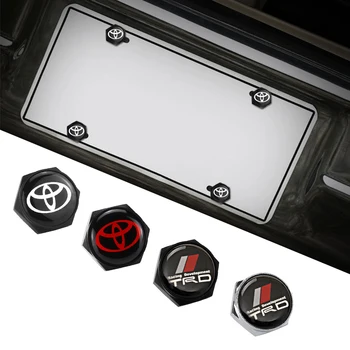 

Car Badge For Toyota TRD RAV4 Camry Corolla Yaris Prado Prius Vios Land Cruiser CHR License Plate Bolts Chrome Screws Nuts