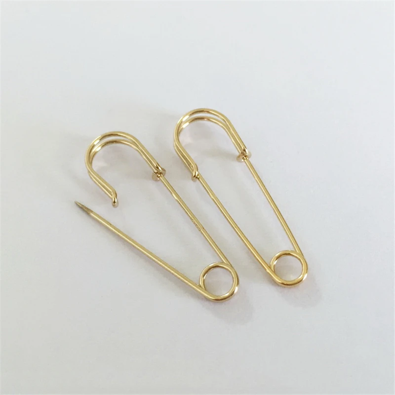 14K Gold Filled 11x32mm Brooch Pin Clasps Hooks Bulk Wholesale Supplies for Bracelets Necklace Making Handmade Jewelry Findings