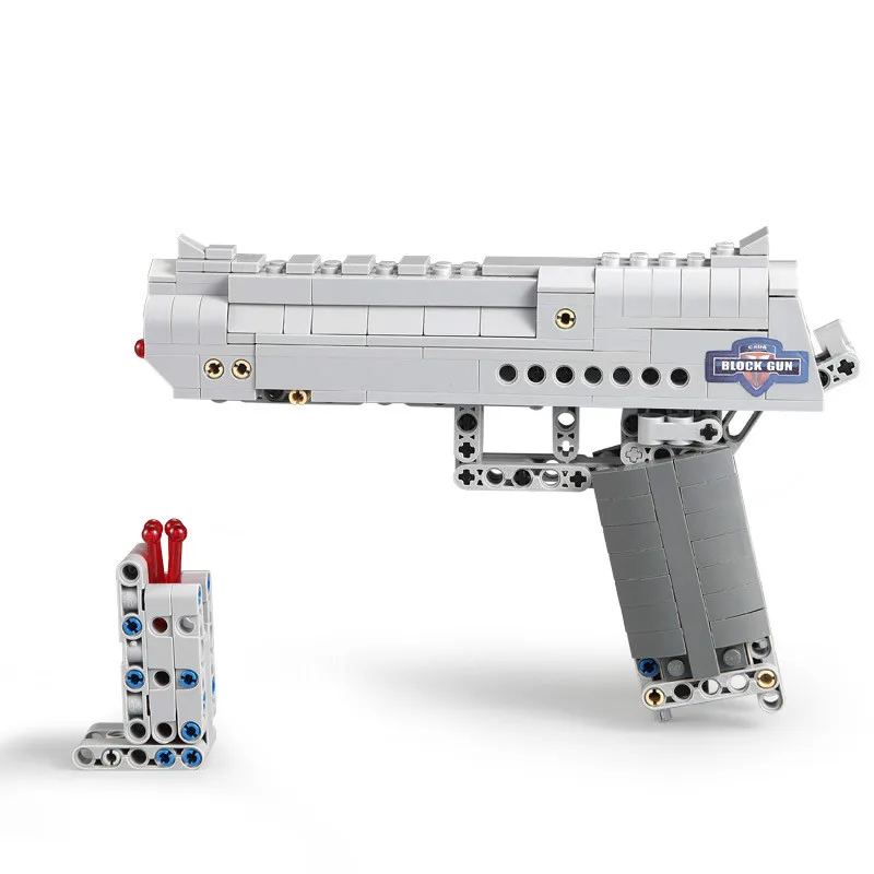 Игрушки пистолет пустыня искусственная кожа военные строительные блоки 307 шт.